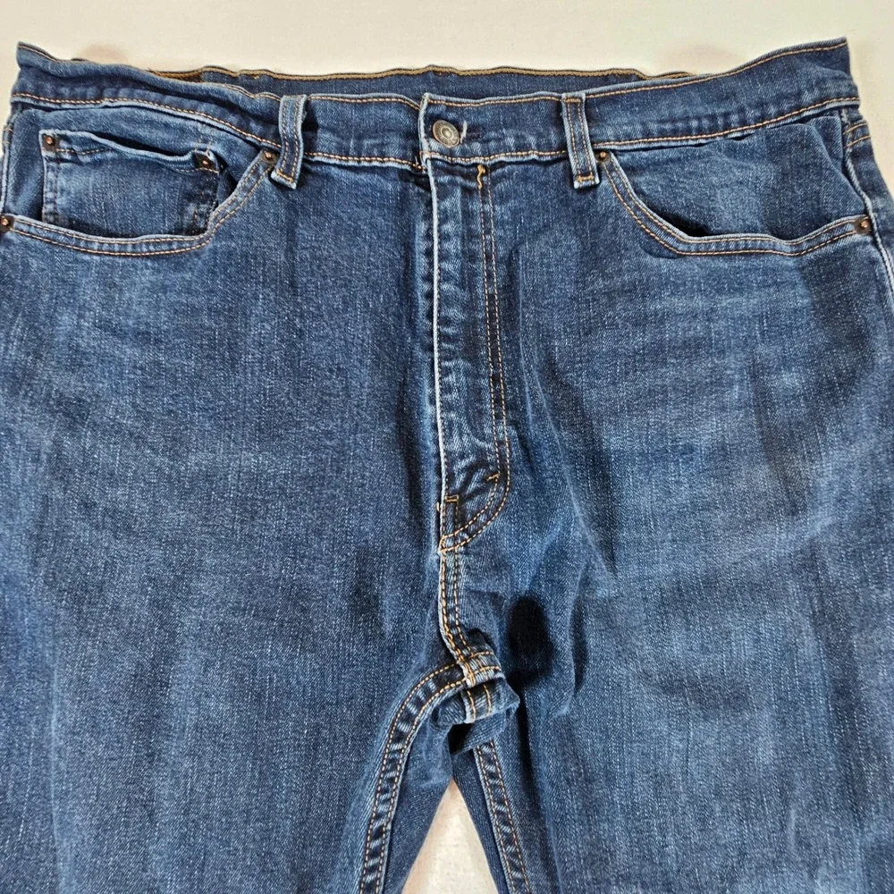 Levi's 505 Regular Fit Jeans Mens 38x32 Dark Wash Blue Straight Leg Denim‎